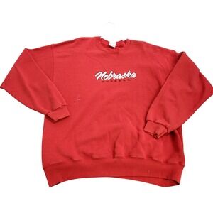 Nebraska Cornhuskers Sweatshirt Mens XL Red NCAA Football Soffe Crewneck Fleece